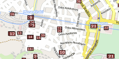 Stadtplan Große Mitrópolis Athen