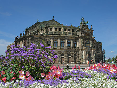 Semperoper mit Blumen Fotos