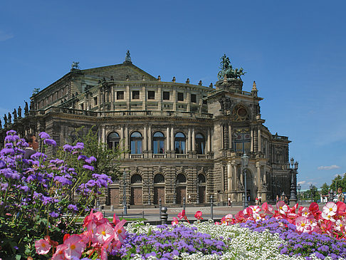 Foto Semperoper mit Blumen - Dresden