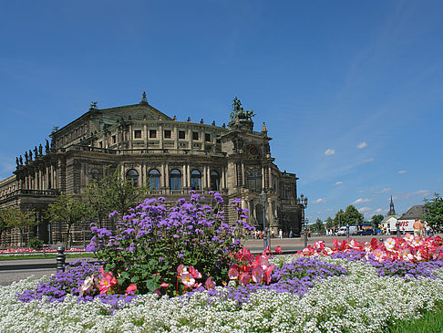 Semperoper mit Blumen